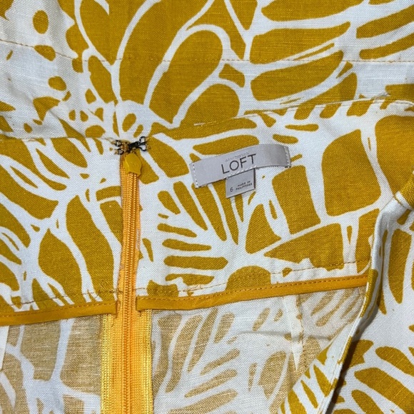 Loft Yellow Leaf Circle Skirt Women’s Size 6 - Picture 3 of 4